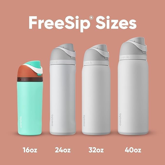 Owala FreeSip Insulated Stainless Steel Water Bottle with Straw for Sports, Travel, and School BPA-Free Sports Water Bottle, 40 oz, Foggy Tide