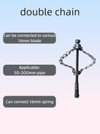 Flex‑Shaft Sewer Descaling Chain,Rotary Cable Sewer Dredge,Versatile PVC Pipe Oil Pollution in Pipeline Blocks Drilling Maintenance Tool Suitable for 16mm Spring (Silver)