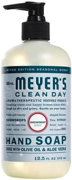 Mrs. MEYER'S Clean Day Snow Drop Scent Variety Pack, Liquid Hand Soap 12.5 Fl Oz, Dish Soap 16 Fl Oz, Multi-Surface Cleaner 16 Fl Oz, Room Freshener 8 Fl Oz,Hand Soap Refill 33 Fl Oz, 1 CT