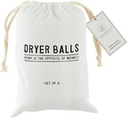Santa Barbara Design Studio Wool Dryer Balls Natural Fabric Softener Woolly Ball Set in Muslin Storage Bag, 6-Pack, Opposite of Wrinkly