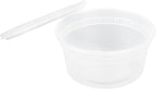 Asporto 12 Ounce To Go Boxes, 100 Microwavable Round Soup Containers - Clear Plastic Lids Included, Do Not Contain BPA, Clear Plastic Soup Containers, Disposable - Restaurantware