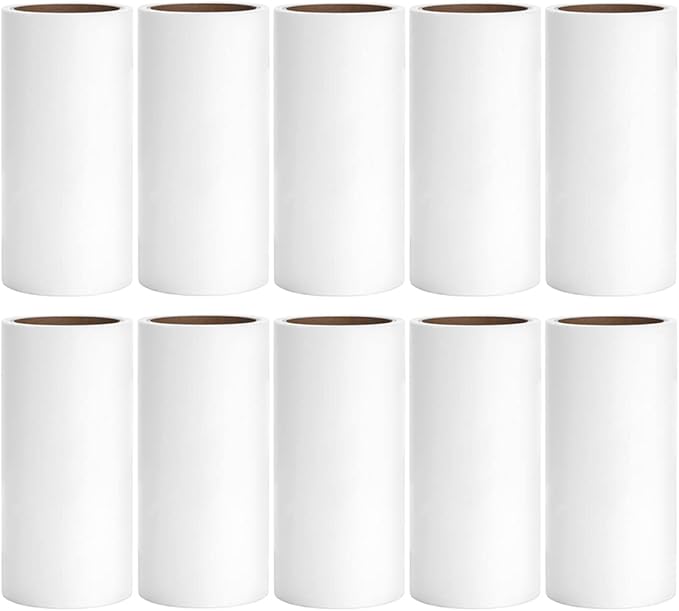 Lint Roller Refills 4 inch Bulk 10 Rolls Total 600 Sheets Extra Sticky Lint Remover Replacement Refills Compatible with Evercare PetLovers Muji IKEA and Others (Inside Dia. 1-1/2 inch)