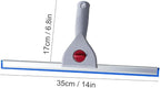 35cm Glass Cleaning Squeegee Silicone Blade Plastic Handle for Car Wrapping Window Duster Tinting Windshield Household Mirror Water Scraper (14IN/35CM, Blue)
