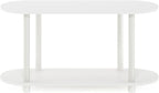 Furinno Turn-N-Tube No Tools Modern Oval Side Table, White/Virgin White