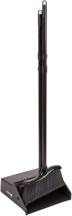 Restaurantware RW Clean 12 x 2 x 39 Inch Angle Broom 1 With Clip Back Sweeping Broom - Dustpan Sold Separately Flagged Bristles Black Plastic Restaurant Broom Lightweight Heavy-Duty