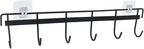 2 Pcs Kitchen Utensil Rack with 4 Adhesives - Adhesive Kitchen Utensils Hanging Rack Utensil Holder for Kitchen, Bathroom, and Bedroom(Black)