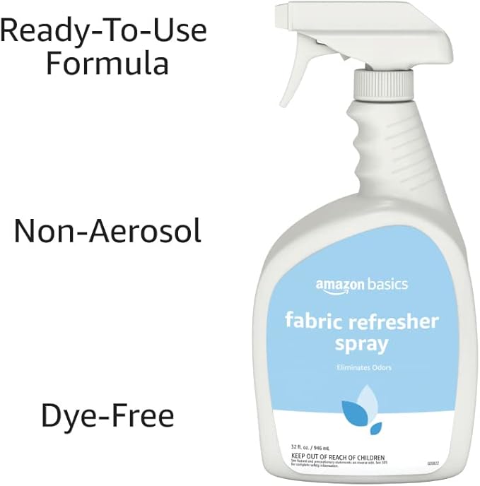 Amazon Basics Fabric Spray, Fabric Freshner, Fresh Scent, 32 fl oz, Pack of 2
