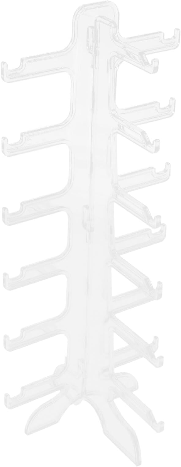 PRETYZOOM Multi-Tier Glasses Display Stand 6-Layer Plastic Sunglasses Storage Holder Rack Eyewear Organizer for Home and Retail Use