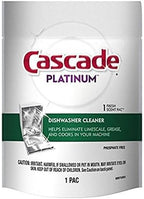 Cascade Platinum Dishwasher Cleaner 1-Fresh Scent Pac