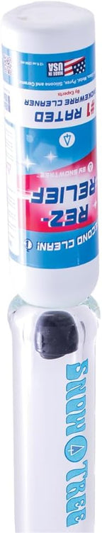 SNOWTREE - Rez Relief Glass Cleaner Solution for Glass, Ceramic, Metal & Silicone - 12 Fluid Oz Bottle - Refreshing Citrus Scent Glass Cleaner Liquid - Removes Stains & Smells