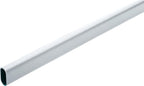 Oval Closet Rod with End Supports that have Dual Rear Facing 5mm Pins (Matte Aluminum, 30" Wide Space)