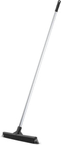 Superio 16"" Slim Silicone Salon Broom - Carpet Rake for Liquid, Human Hair, Pet Hair, and Fur Space Saving and Easy to Wash, Gray, 1281-993
