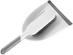 DOITOOL 2pcs Home Cleaning Brush Set with Broom and Dustpan, Multi-use Bed Dust Removal Tool, White and Grey Handheld Sweeping Accessories for Household Cleaning