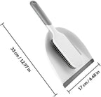 Beaupretty 2-pcs Mini Broom and Dustpan Set, White Grey Handheld Cleaning Brush Tools for Home Dust Removal, Bed and Desk Accessory for Indoor Sweeping