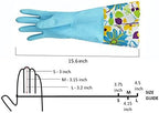 Finnhomy Household Gloves Latex free cleaning Gloves with soft fiber lining extra long cuff 15" and Vinyl Textured Grip 2 PairSmall, Mixed