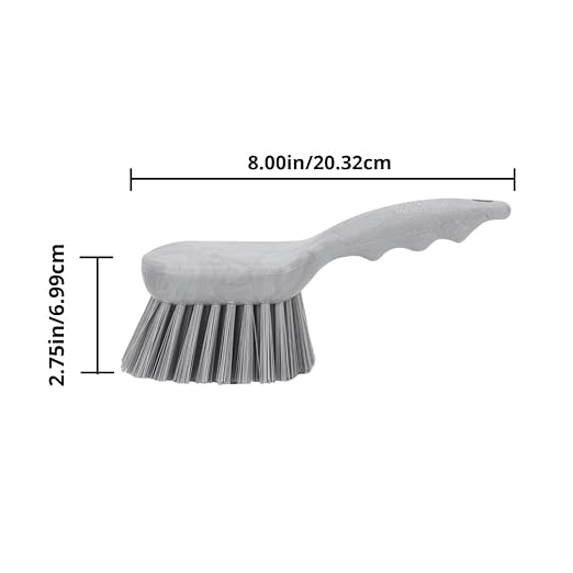 SPARTA 40541EC04 Plastic Scrub Brush, Utility Brush, Kitchen Brush With Hanging Hole For Cleaning, 8 Inches, Yellow