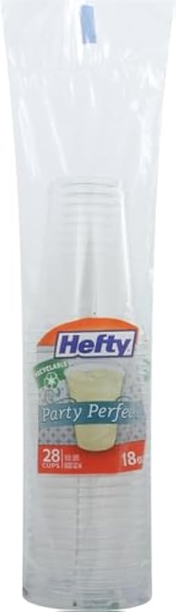 Hefty Deluxe Clear Plastic Cups - 18 Ounce, 28 Count