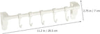 TOYANDONA No-Drill Under Cabinet Plastic Utensil Hooks 5-Row Kitchen Hanging Rack for Cookware and Spoon Storage, White Multi-Purpose Organizer for Kitchenware and Sundries