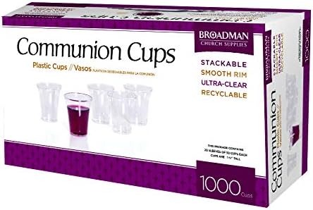 BROADMAN CHURCH SUPPLIES Plastic, Disposable, Recyclable Communion Cups, 6000 Count