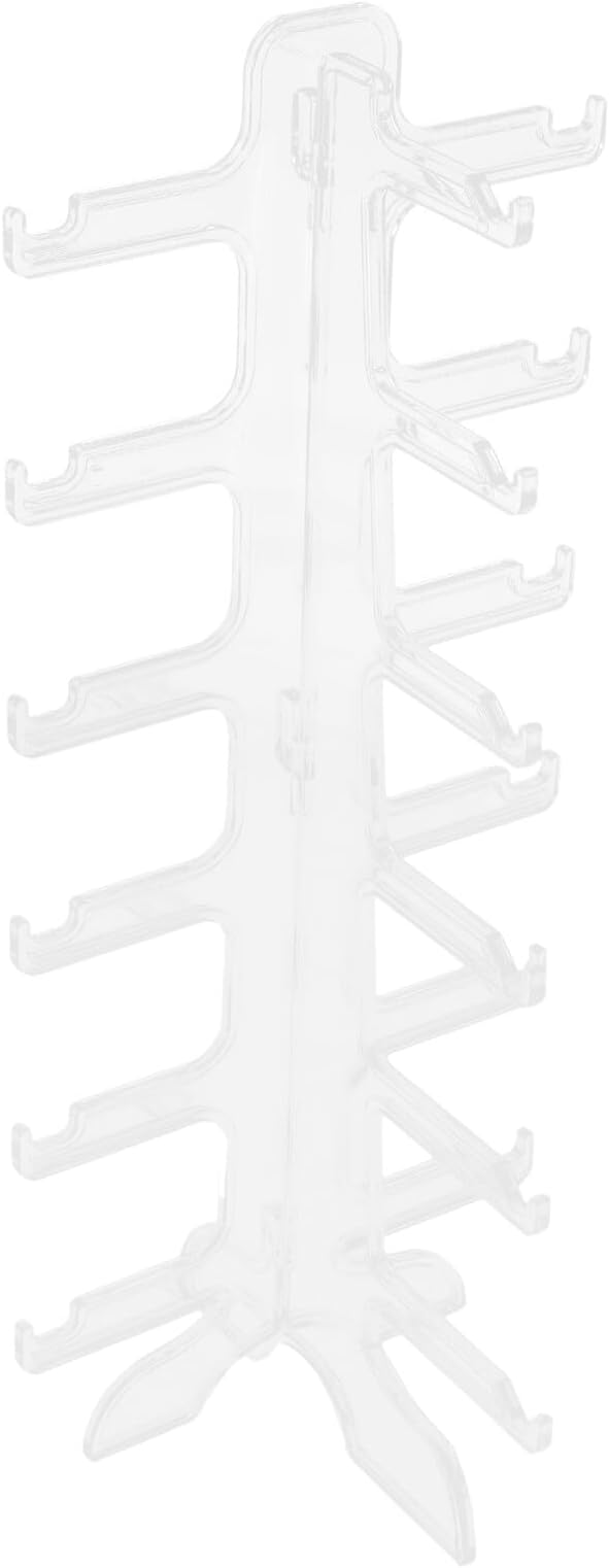 HOMSFOU Multi-Layer Sunglass Display Stand Eyeglasses Holder Rack 6-Tier Plastic Organizer for Desktop Storage and Eyewear Display