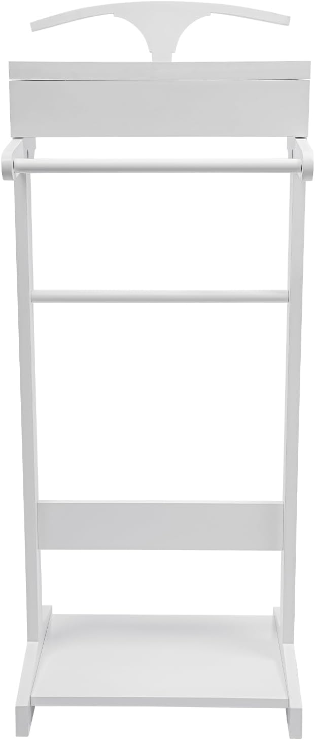 Wood Suit Rack Suit Stand for Man and Women Clothes Valet Suit with Drawer Valet Stands Men Valet White Suit Valet for Entryway Office Living Room