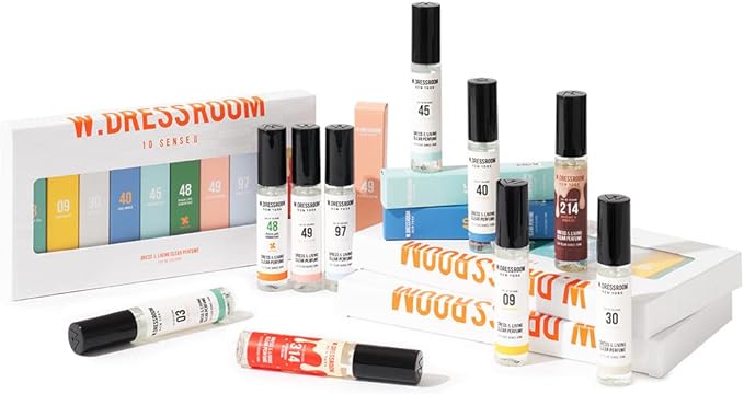 W.Dressroom 10 Scent Fabric Spray Set – Water-Based Perfume Sprays for Clothes, Bedding, Pillows & Rooms, Travel Size, 10 x 1 oz
