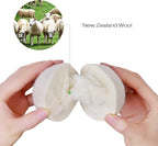 Raffaelo Wool Ball, Wool Dryer Balls XL Premium Reusable Natural Fabric Softener Pet Fur Hair Remover - Set of 6PCS (White)