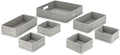 Whitmor Gray Fabric Drawer Organizer Durable Storage, 7 Pcs/Set, Total 4 Sets, 28 Pcs