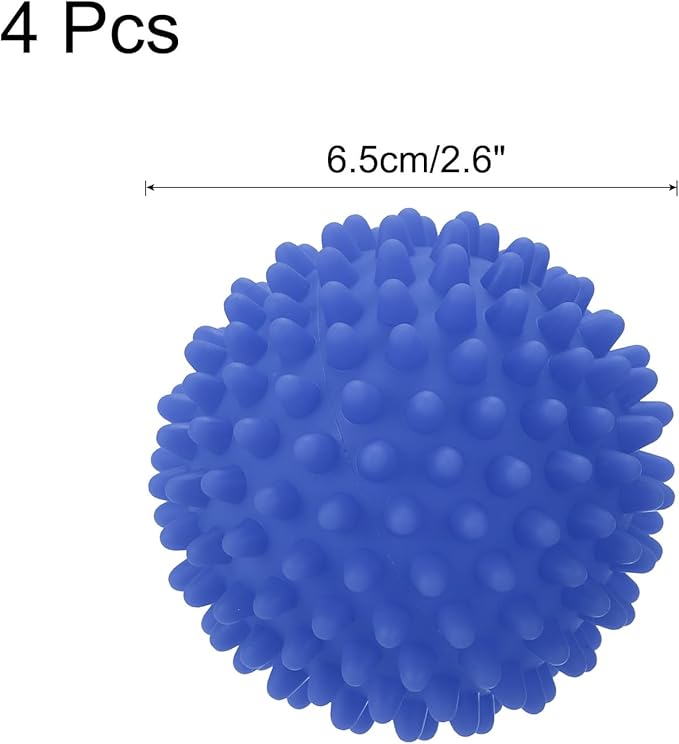 uxcell 4pcs Reusable Laundry Dryer Balls Vinyl Drying Balls for Reduce Wrinkles Static Fabric Softener Reduce Drying Time Save on Energy, Blue
