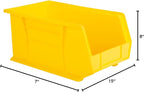 Hudson Exchange 15" x 8" x 7" Plastic Stackable Storage Bin and Hanging Container (Yellow, 1 Pack)
