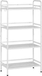 HDANI 4-Tier Metal Storage Rack with Shelf, Storage Shelves, Shelf Organizer, Garage Standing Shelving Unit for Laundry, Bathroom, Kitchen, Pantry, Closet, 23.6''W x 13.8''D x 50''H, White