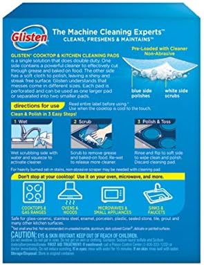 Glisten GC0608T Cooktop & Kitchen Cleaning, 8 Large/16 Small Pads Per Box, 2 Pack