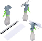 3 in 1 Window Cleaner Squeegee,Microfiber Window Washer,Glass Cleaning Tool Wiper with Spray Bottle for Home Window, Car Window