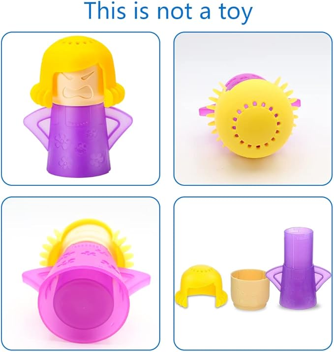 Abnaok Microwave Cleaner, 2 PCS Angry Mama Microwave Cleaner Microwave Oven Steam Cleaner Easily Clean in Minutes Cleans Add Vinegar and Water for Home or Office with English Manual (Purple)