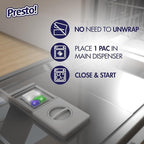 Amazon Brand - Presto! Triple Action Dishwasher Pacs, Anti-spotting, Fresh Scent, No Phosphates or Chlorine, 70 Count
