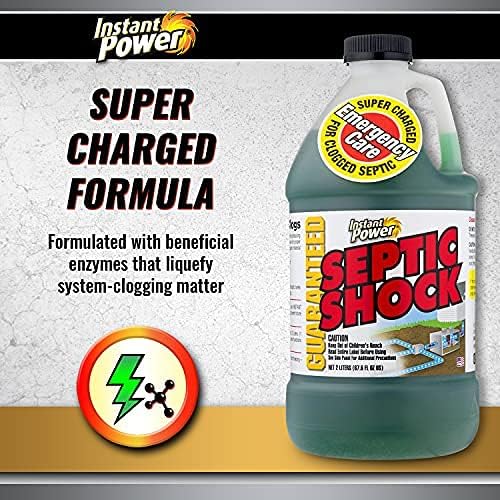 Instant Power Septic Shock – Septic Tank Treatment, Drain Cleaner Liquid Clog Remover for Septic System, 67.6 Oz 6 Pack