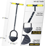Colwelt Saw-Tooth Edger Lawn Tool, Half Moon Lawn Edger with T-Grip, Sidewalk Grass Long Handled Step Edger, 38-Inch