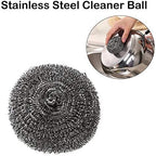 TopHomer 4 Pcs Stainless Steel Wire Balls Scrubbing Scouring Pad for Removing Heavy Dirty Home Cleaning Tools Easy to Clean