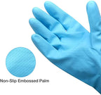 Alimat PluS 1 Pack Reusable Cleaning Gloves Latex Free, Dishwashing Gloves with Cotton Flock Liner and Embossed Palm, Waterproof Household Gloves for Laundry, Gardening(Purple)