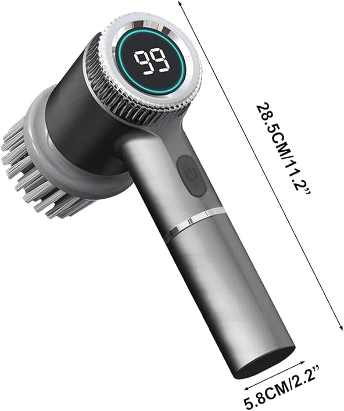 DONGKER Electric Spin Scrubber,3 Speeds Adjustment Handheld Electric Scrubber with 5 Replaceable Brush Heads for Floor Tub Tile Kitchen Car