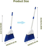 Small Broom - Indoor or Outdoor Portable Broom with Adjustable Handle, Cleaning Little Helper for Housekeeping, Office, Working Desk, and Pet Nest(White&Blue)