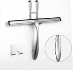 Shower Squeegee for Glass Doors,12-Inch Shower Glass Squeegee, Sliver Shower Squeegee for Shower Doors,Mirror,Windows, with Shower Door Hook and Adhesive Hook