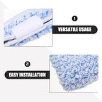 OUNONA Replacement Window Cleaning Pads 4-Pack Reusable Microfiber Squeegee Sleeves for Glass Windows Bathroom Mirrors Tabletops 14.17X2.75X2.75 Inches
