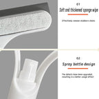 3 in 1 Window Cleaning Scraper, Squeegee with Sprayer, All-in-One Glass Cleaner Tool with Sponge & Rubber Blade for Shower Doors, Mirrors, Car Windows & Home Use