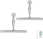 iDesign Bathroom Shower Squeegee with Wall Hook - Set of 2 - Clear/Stainless Steel