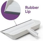 Superio 3-Pack Wide Plastic Dustpan with Comb - 16" Wide, Rubber Lip, Broom Handle Clip, White