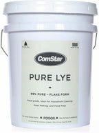 ComStar Pure Lye Flakes | 43 Pounds, 99% Pure Sodium Hydroxide Flakes, Ideal for Soap Making, Food Prep, Cleaning and More (30-528)