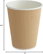 Ripple Paper Cups 12 oz 200 Pack for Coffee & Tea Made in USA | Bulk 200 Count for Home, Office, Restaurants & Coffee Shops | Recyclable, Insulated, & Disposable 12 Ounce To-Go Cups for Hot Beverages