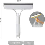 Shower Squeegee for Glass Doors All-Purpose Window Squeegee for Tile Shower Walls Mirror Bathroom Car Window Cleaning (White)