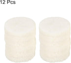 HARFINGTON 12pcs Scrubber Scouring Pads 450 Grits 2 Inch Drill Power Brush Hoop and Loop Surface Conditioning Disc Drill Scuffing Disc Scrub Pads for Home Kitchen Cleaning, White